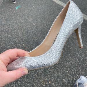 Silver Bedazzled Heels